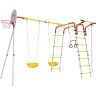 Детский спортивный комплекс для дачи ROMANA АКРОБАТ - 2 красный/желтый/белый с детскими качелями 103.19.05 + 1.D-26.17 + 1.D-26.17 KRASNYI/JELTYI/BELYI S DETSKIMI KACHELYAMI
