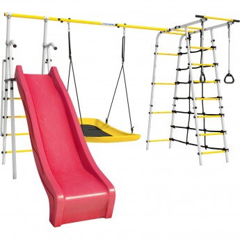 Детский спортивный комплекс для дачи ROMANA БОГАТЫРЬ MAX Плюс-2 (с качелями-гнездо «Лодка»)