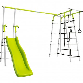 Детский спортивный комплекс для дачи ROMANA БОГАТЫРЬ Плюс - 2 (салатовый с белым) (без качелей)