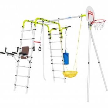 Детский спортивный комплекс для дачи ROMANA FITNESS (Фитнес, салатовый/белый) (с детскими качелями)