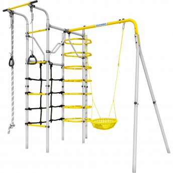 Детский спортивный комплекс для дачи ROMANA КОСМОС желтый/серый с детскими качелями
