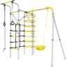 Детский спортивный комплекс для дачи ROMANA КОСМОС желтый/серый с детскими качелями 103.21.05 + 1.D-26.17 JELTYI/SERYI S DETSKIMI KACHELYAMI