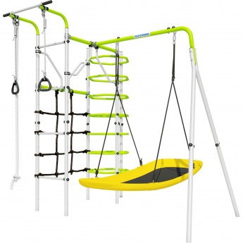Детский спортивный комплекс для дачи ROMANA КОСМОС (салатовый/белый)(с качелями Лодка)