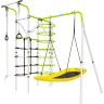 Детский спортивный комплекс для дачи ROMANA КОСМОС (салатовый/белый)(с качелями Лодка) 103.21.05 + 1.D-26.08 SALATOVYI/BELYI S KACHELYAMI LODKA
