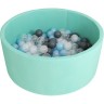 Детский сухой бассейн ROMANA AIRPOOL бирюзовый голубые/серые/жемчужные/прозрачные шарики DMF-MK-02.53.01 SERYE SHARIKI
