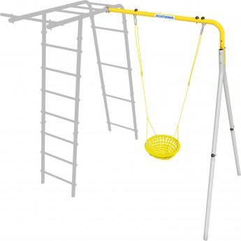 Дополнительный комплект к дачному комплексу ROMANA для высоты балки качелей 2050 мм бело-желтый с детскими качелями