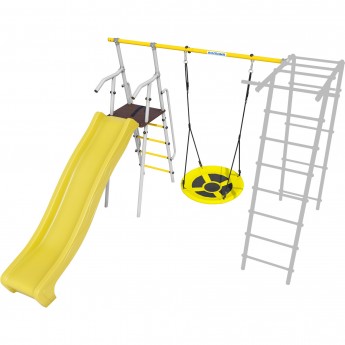 Дополнительный комплект с горкой 1200 мм к дачному комплексу ROMANA для высоты балки качелей 2050 мм желтый/серый качели гнездо