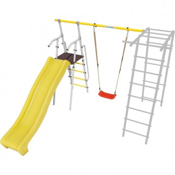 Дополнительный комплект с горкой 1200 мм к дачному комплексу ROMANA для высоты балки качелей 2050 мм желтый/серый пластиковые качели