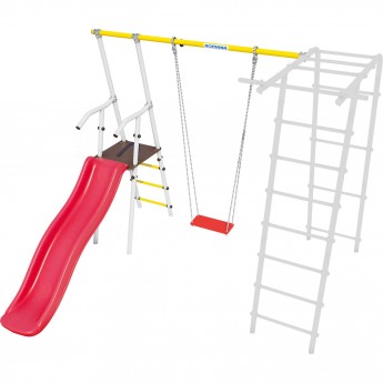 Дополнительный комплект с горкой к дачному комплексу ROMANA для высоты балки качелей 2050 мм фанерные качели желтый/белый