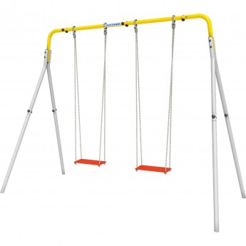 Каркас для качелей ROMANA с фанерными качелями желтый/серый
