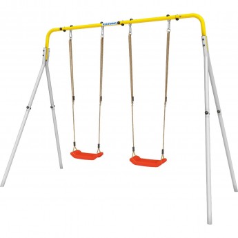 Каркас для качелей ROMANA с пластиковыми качелями желтый/серый