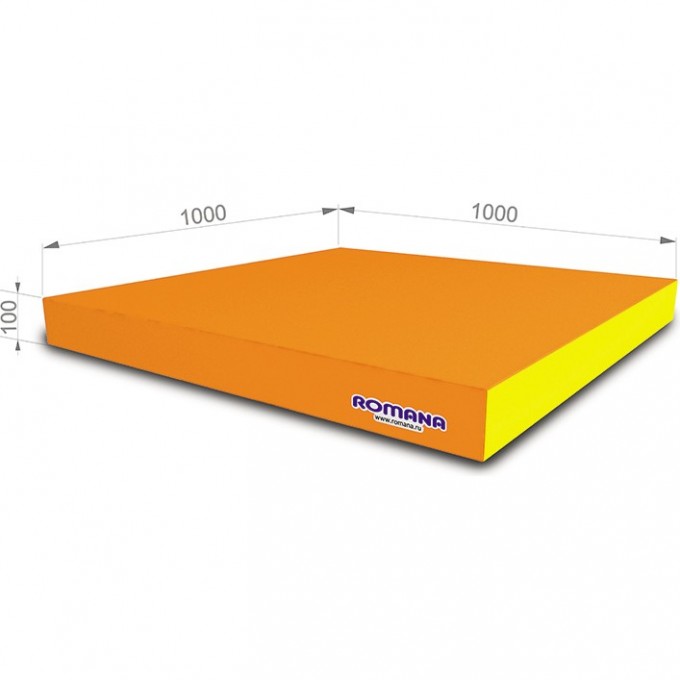 Мягкий щит (Мат) ROMANA 1000*1000*100, одинарный, оранжевый/желтый 5.001.10 MYAGKII SHCIT ORANJEVYI/JELTYI