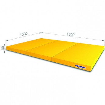 Мягкий щит (Мат) ROMANA 1000*1500*60, в 3 сложения, желтый Мягкий щит (Мат) ROMANA 1000*1500*60, в 3 сложения, желтый