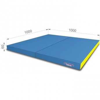 Мягкий щит ROMANA 1000*1000*60 в 2 сложения голубой/желтый