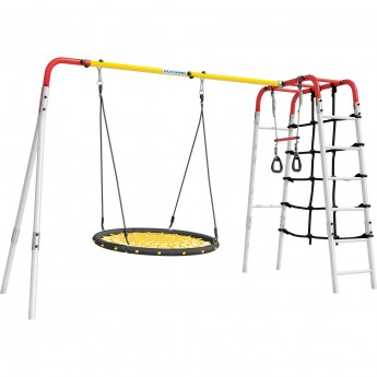 Спортивный комплекс ROMANA D2 (красный/желтый/белый) (с сеткой-гнездом)