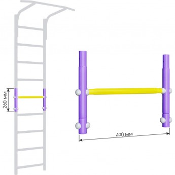 Вставка для увеличения высоты ROMANA DOP9 ДСКМ 490 сиреневый/желтый